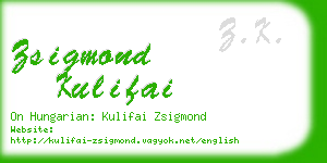 zsigmond kulifai business card